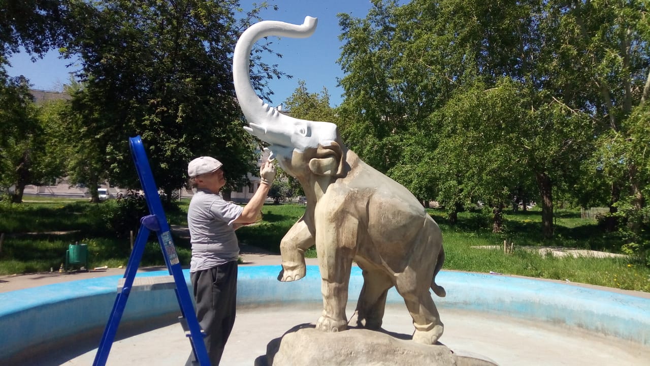 Обновление фонтана «Слоненок»